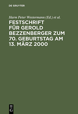 E-Book (pdf) Festschrift für Gerold Bezzenberger zum 70. Geburtstag am 13. März 2000 von 
