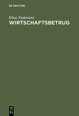 PDF Wirtschaftsbetrug von Klaus Tiedemann