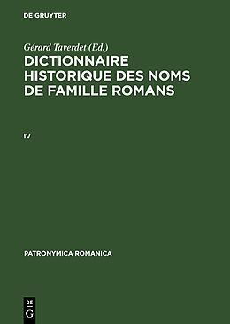 eBook (pdf) Dictionnaire historique des noms de famille romans / Dictionnaire historique des noms de famille romans (IV) de 