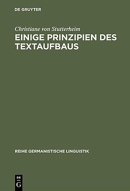 E-Book (pdf) Einige Prinzipien des Textaufbaus von Christiane von Stutterheim