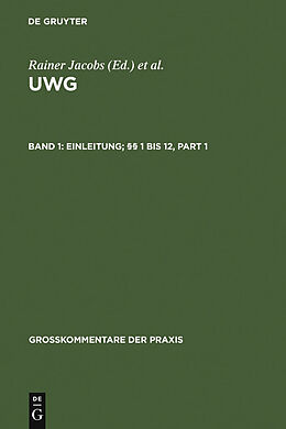 E-Book (pdf) UWG / Einleitung; §§ 1 bis 12 von 