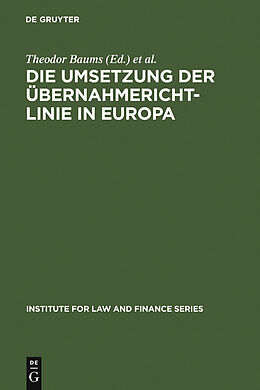 E-Book (pdf) Die Umsetzung der Übernahmerichtlinie in Europa von 