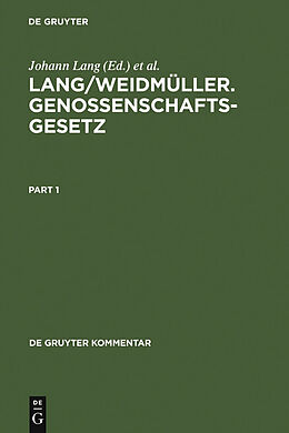 E-Book (pdf) Lang/Weidmüller. Genossenschaftsgesetz von 