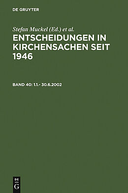 E-Book (pdf) Entscheidungen in Kirchensachen seit 1946 / 1.1.- 30.6.2002 von 