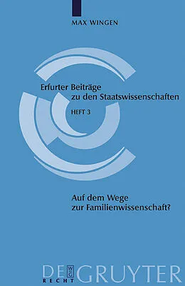 E-Book (pdf) Auf dem Wege zur Familienwissenschaft? von Max Wingen