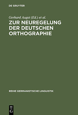 E-Book (pdf) Zur Neuregelung der deutschen Orthographie von 