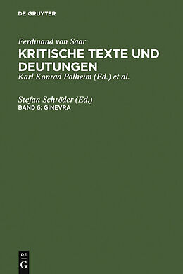 E-Book (pdf) Ferdinand von Saar: Kritische Texte und Deutungen / Ginevra von 