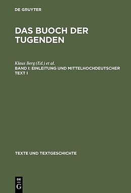 E-Book (pdf) Das buoch der tugenden / Einleitung und mittelhochdeutscher Text I von 
