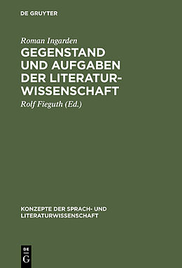 E-Book (pdf) Gegenstand und Aufgaben der Literaturwissenschaft von Roman Ingarden