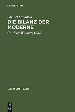 E-Book (pdf) Die Bilanz der Moderne von Samuel Lublinski