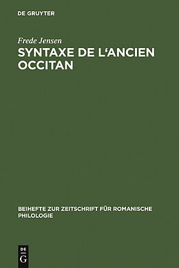 eBook (pdf) Syntaxe de l'ancien occitan de Frede Jensen