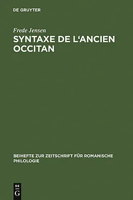 PDF Syntaxe de l'ancien occitan von Frede Jensen