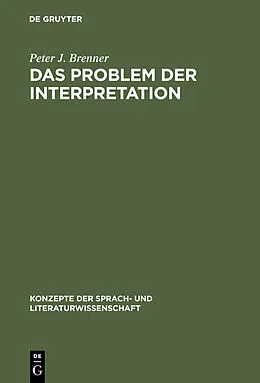 PDF Das Problem der Interpretation von Peter J. Brenner