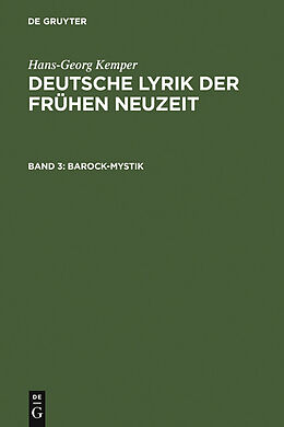 E-Book (pdf) Hans-Georg Kemper: Deutsche Lyrik der frühen Neuzeit / Barock-Mystik von Hans-Georg Kemper