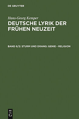 E-Book (pdf) Hans-Georg Kemper: Deutsche Lyrik der frühen Neuzeit / Sturm und Drang von Hans-Georg Kemper