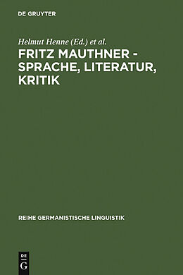 E-Book (pdf) Fritz Mauthner - Sprache, Literatur, Kritik von 