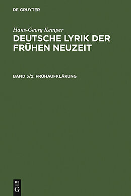 E-Book (pdf) Hans-Georg Kemper: Deutsche Lyrik der frühen Neuzeit / Frühaufklärung von Hans-Georg Kemper