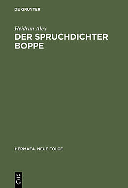 E-Book (pdf) Der Spruchdichter Boppe von Heidrun Alex