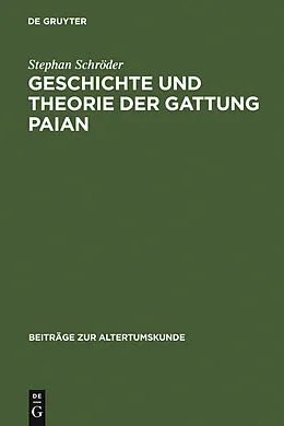 E-Book (pdf) Geschichte und Theorie der Gattung Paian von Stephan Schröder