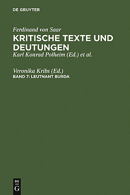 E-Book (pdf) Ferdinand von Saar: Kritische Texte und Deutungen / Leutnant Burda von 