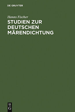 E-Book (pdf) Studien zur deutschen Märendichtung von Hanns Fischer