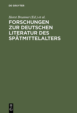 E-Book (pdf) Forschungen zur deutschen Literatur des Spätmittelalters von 