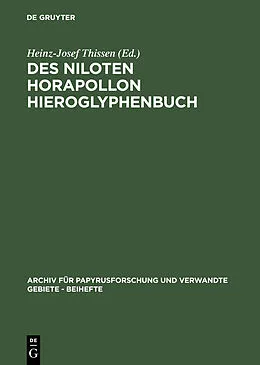 E-Book (pdf) Des Niloten Horapollon Hieroglyphenbuch von 