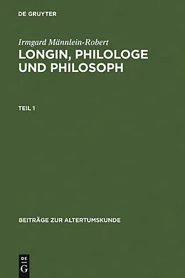 E-Book (pdf) Longin, Philologe und Philosoph von Irmgard Männlein-Robert