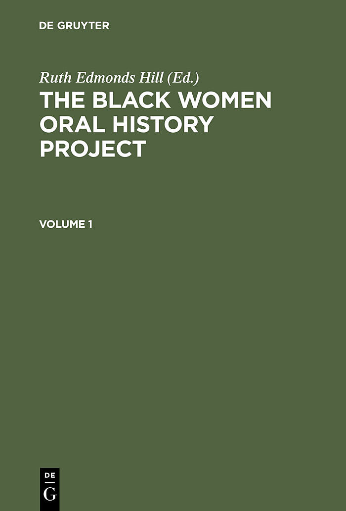 The Black Women Oral History Project. Cplt.