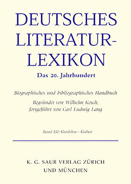 E-Book (pdf) Deutsches Literatur-Lexikon. Das 20. Jahrhundert / Gorsleben - Grunenberg von 