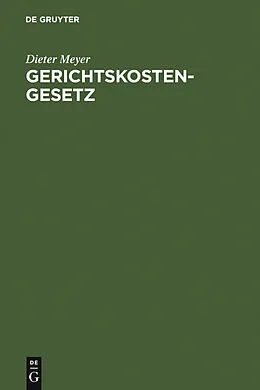 PDF Gerichtskostengesetz von Dieter Meyer