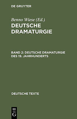 Fester Einband Deutsche Dramaturgie / Deutsche Dramaturgie des 19. Jahrhunderts von 