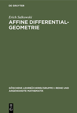 Fester Einband Affine Differentialgeometrie von Erich Salkowski