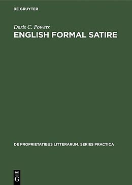 Livre Relié English formal satire de Doris C. Powers