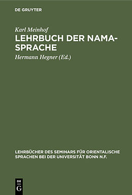 Fester Einband Lehrbuch der Nama-Sprache von Karl Meinhof