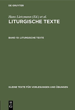 Fester Einband Liturgische Texte von Hans Lietzmann