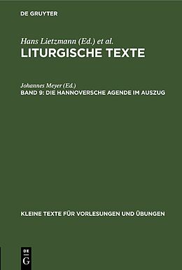 Fester Einband Liturgische Texte / Die Hannoversche Agende im Auszug von 