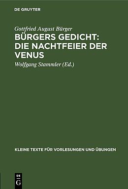 Fester Einband Bürgers Gedicht: Die Nachtfeier der Venus von Gottfried August Bürger