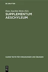 Fester Einband Supplementum Aeschyleum von 