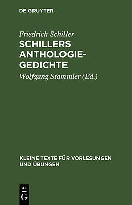 Fester Einband Schillers Anthologie-Gedichte von Friedrich Schiller