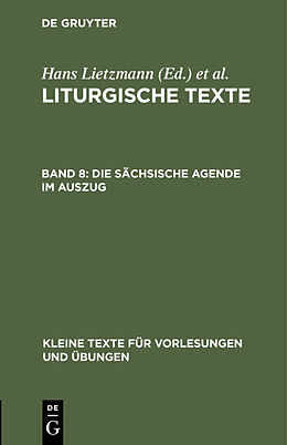 Fester Einband Liturgische Texte / Die Sächsische Agende im Auszug von 