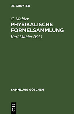 Fester Einband Physikalische Formelsammlung von G. Mahler