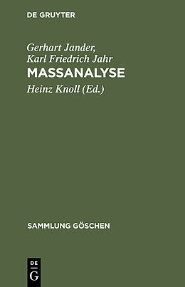 Fester Einband Massanalyse von Gerhart Jander, Karl Friedrich Jahr