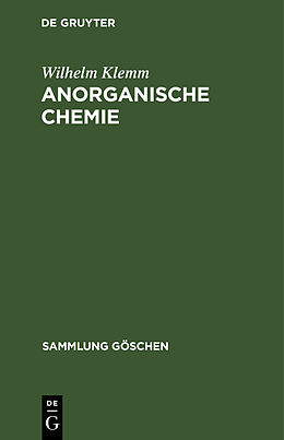 Fester Einband Anorganische Chemie von Wilhelm Klemm