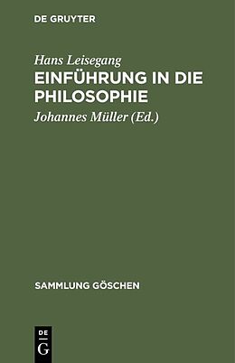 Fester Einband Einführung in die Philosophie von Hans Leisegang