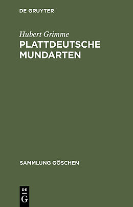 Fester Einband Plattdeutsche Mundarten von Hubert Grimme