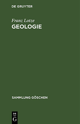 Fester Einband Geologie von Franz Lotze