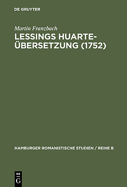 Fester Einband Lessings Huarte-Übersetzung (1752) von Martin Franzbach