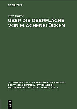 Fester Einband Über die Oberfläche von Flächenstücken von Max Müller