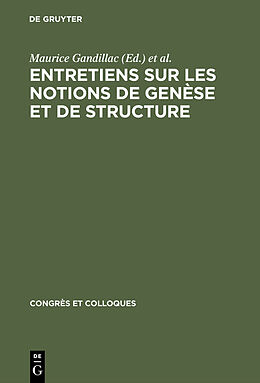 Livre Relié Entretiens sur les notions de genèse et de structure de 